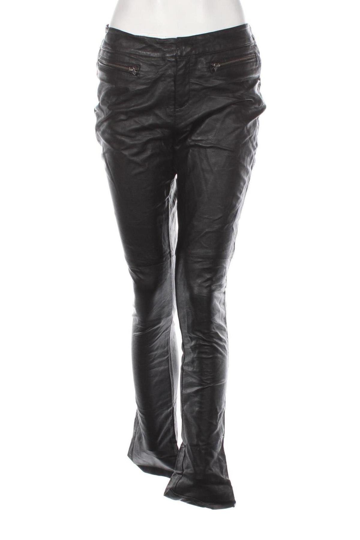 Дамски кожен панталон Gina Tricot, Размер M, Цвят Черен, Цена 20,00 лв.