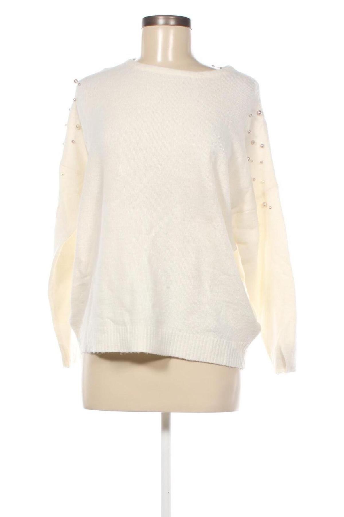 Дамски пуловер Moodo, Размер M, Цвят Бял, Цена 26,10 лв.