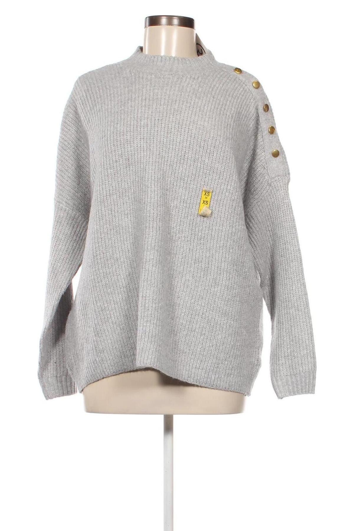 Дамски пуловер Sinsay, Размер XS, Цвят Сив, Цена 11,50 лв.