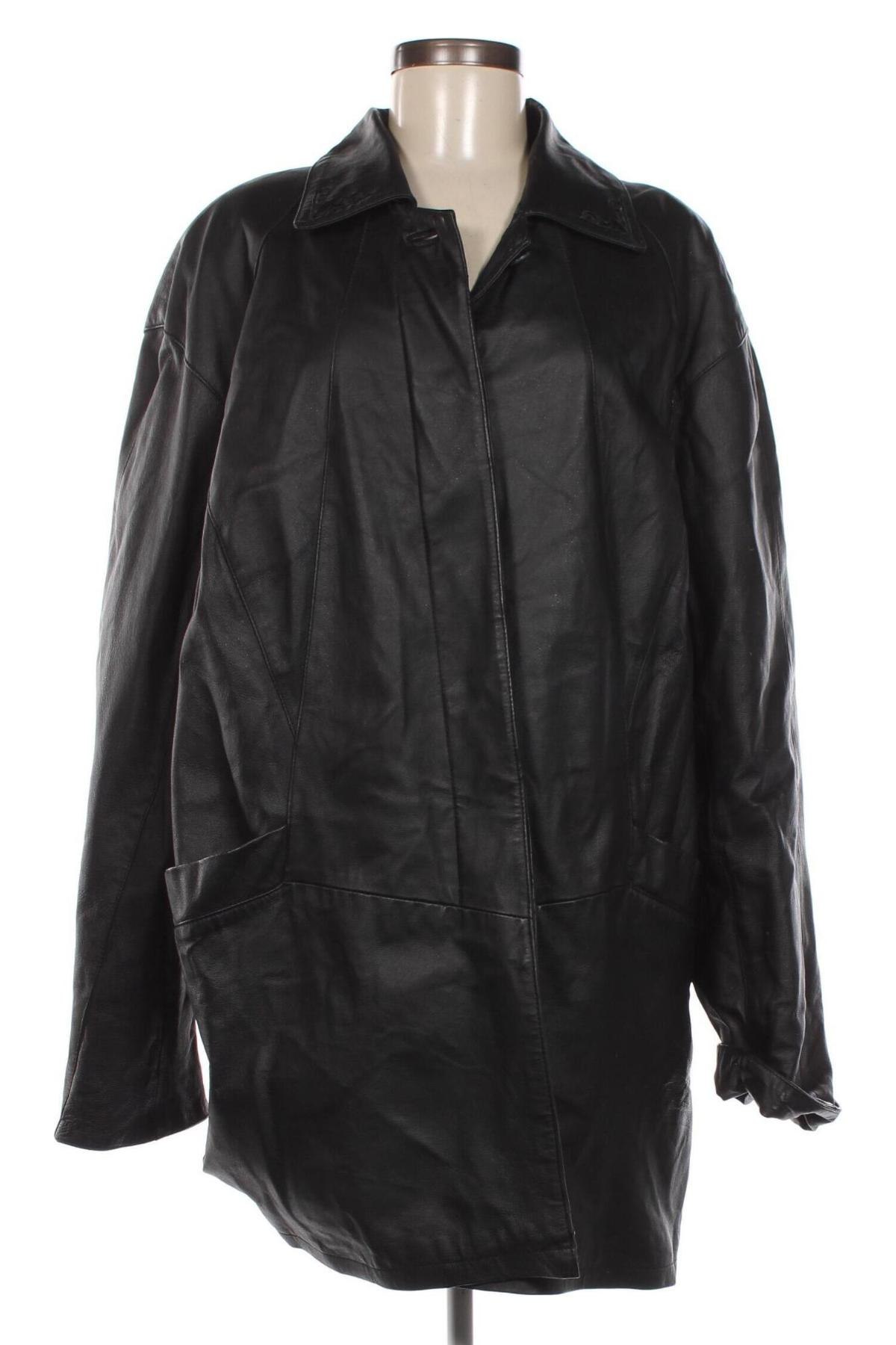 Γυναικείο δερμάτινο μπουφάν, Μέγεθος XXL, Χρώμα Μαύρο, Τιμή 30,45 €