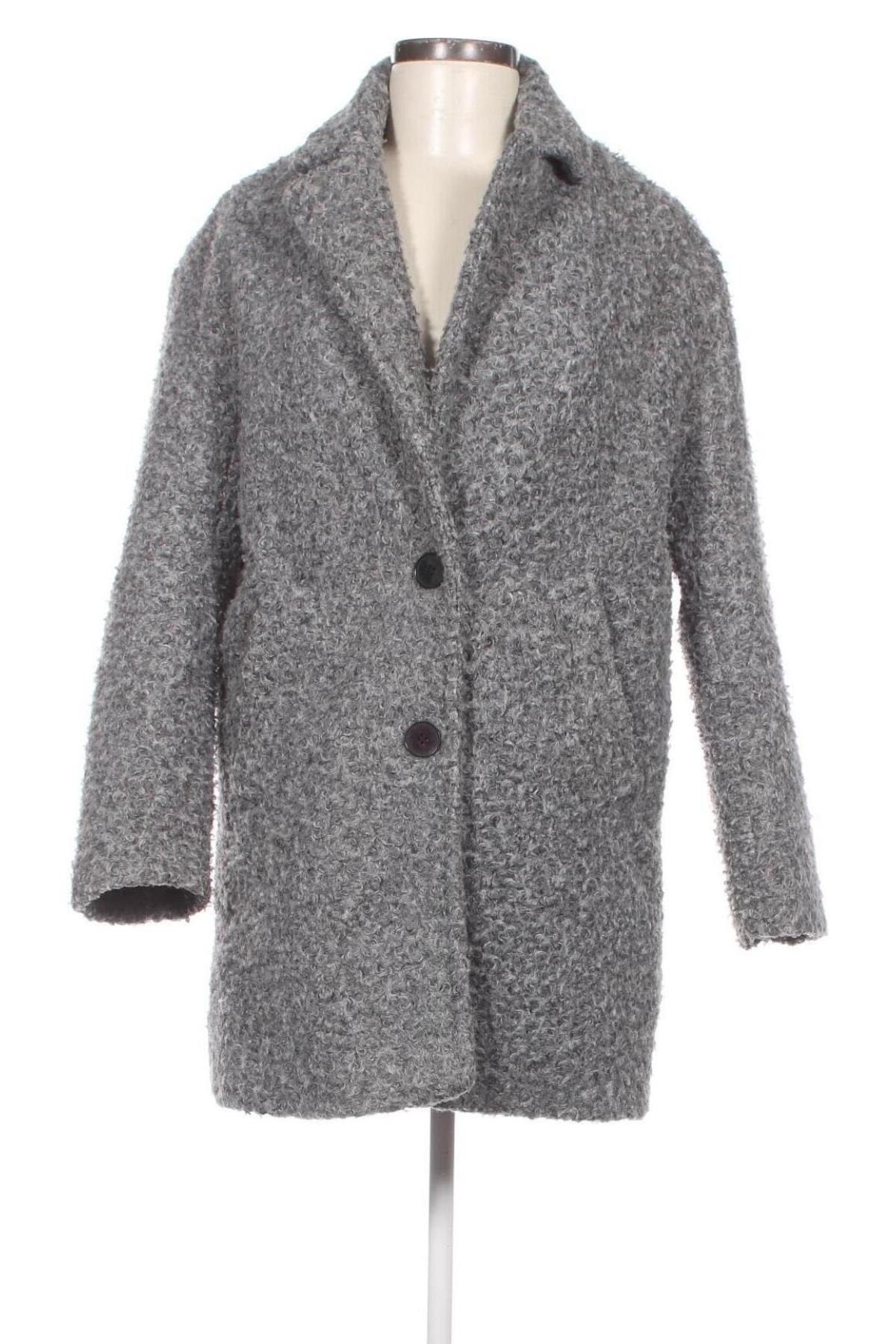 Дамско палто Bershka, Размер S, Цвят Сив, Цена 51,36 лв.