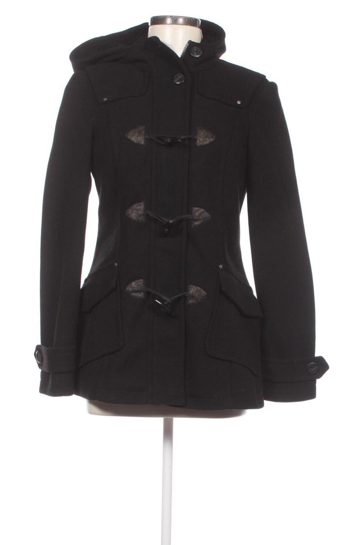 Дамско палто Clockhouse, Размер M, Цвят Черен, Цена 37,45 лв.