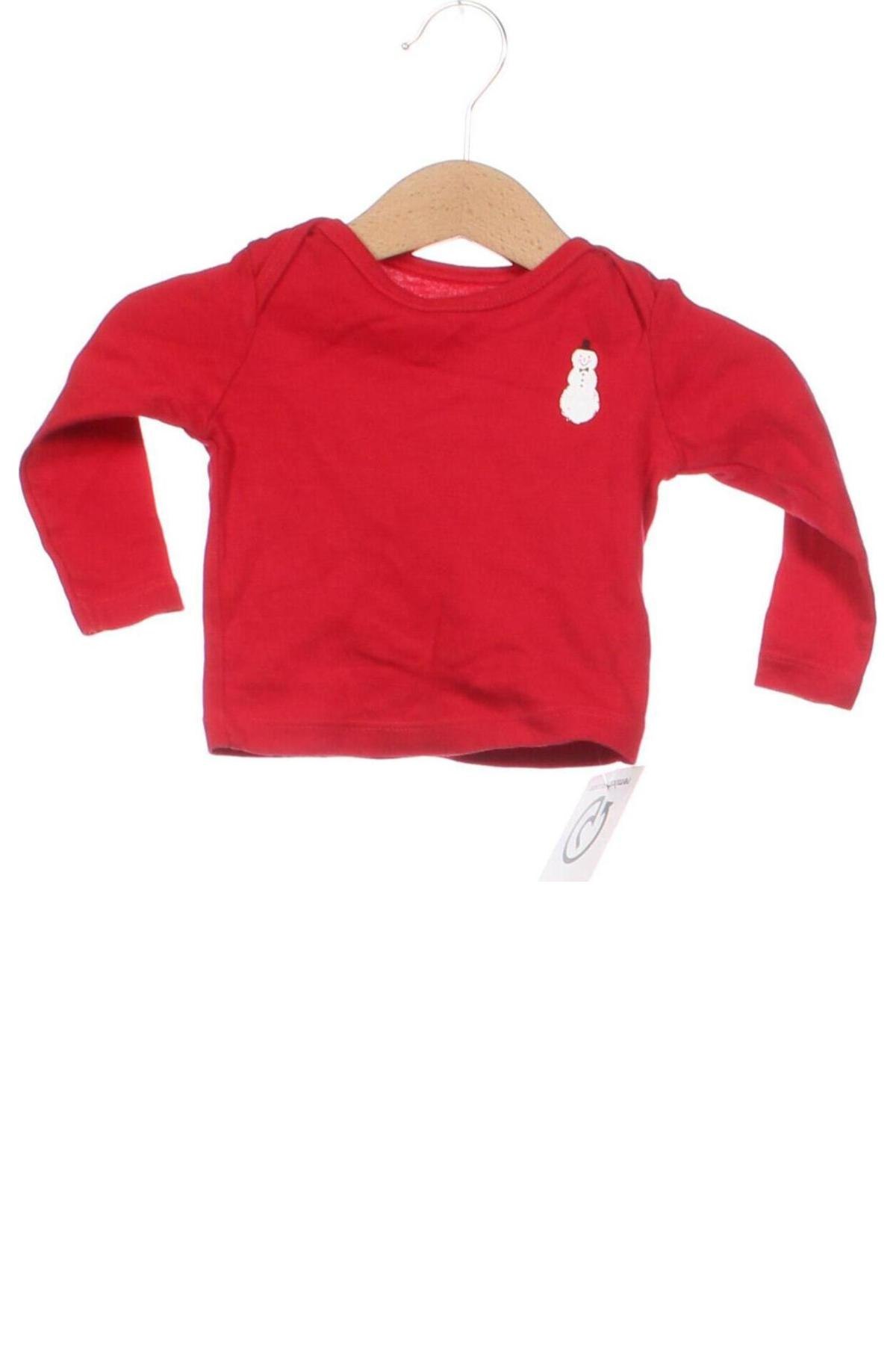Kinder Shirt H&M, Größe 2-3m/ 56-62 cm, Farbe Rot, Preis 2,19 €