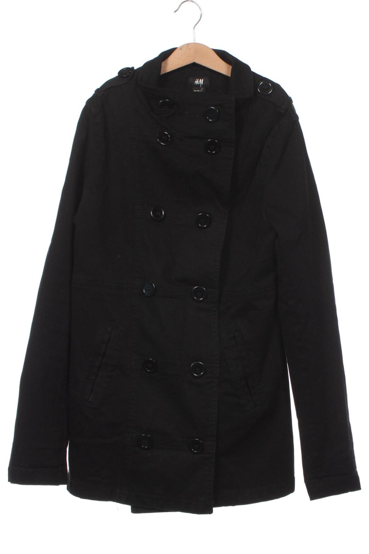 Dětský kabát  H&M, Velikost 14-15y/ 168-170 cm, Barva Černá, Cena  187,00 Kč