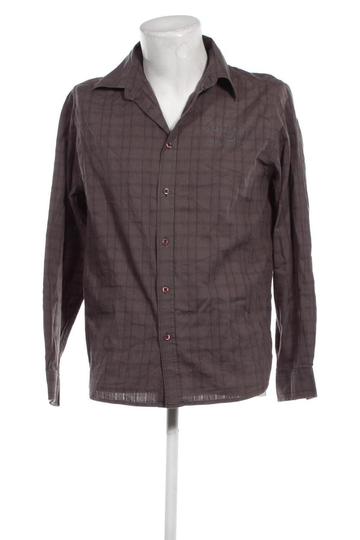 Ανδρικό πουκάμισο Ajc, Μέγεθος M, Χρώμα Γκρί, Τιμή 2,52 €