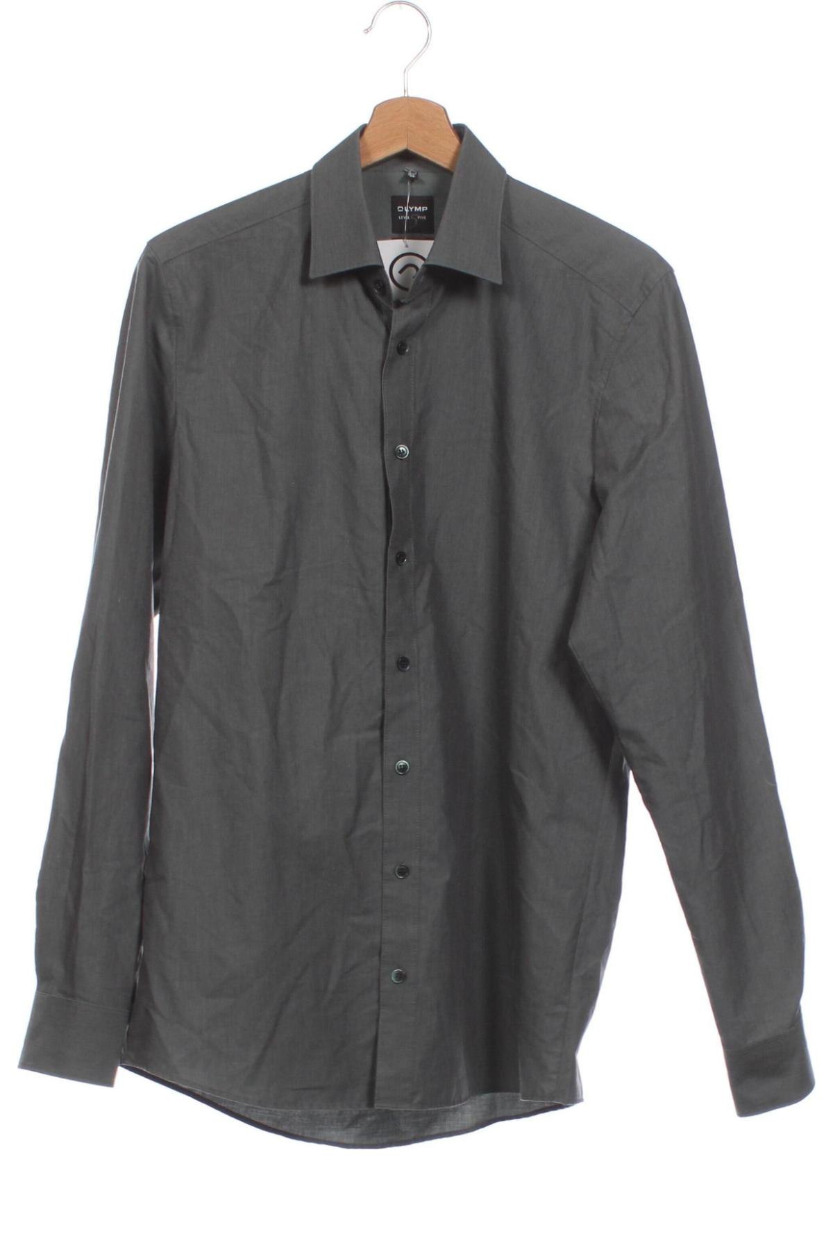Ανδρικό πουκάμισο Olymp, Μέγεθος M, Χρώμα Γκρί, Τιμή 7,96 €