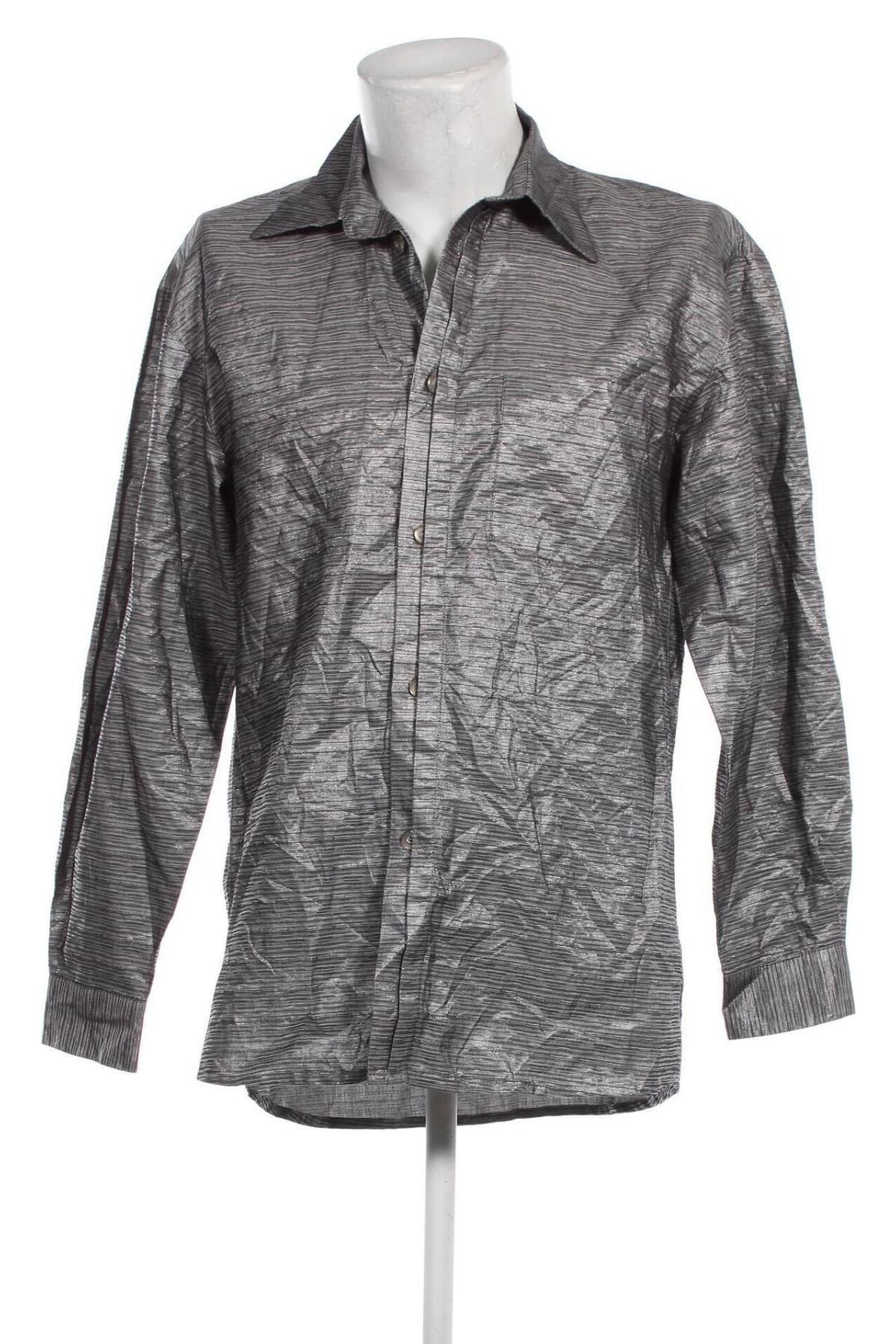 Herrenhemd Tziacco, Größe L, Farbe Grau, Preis 2,30 €