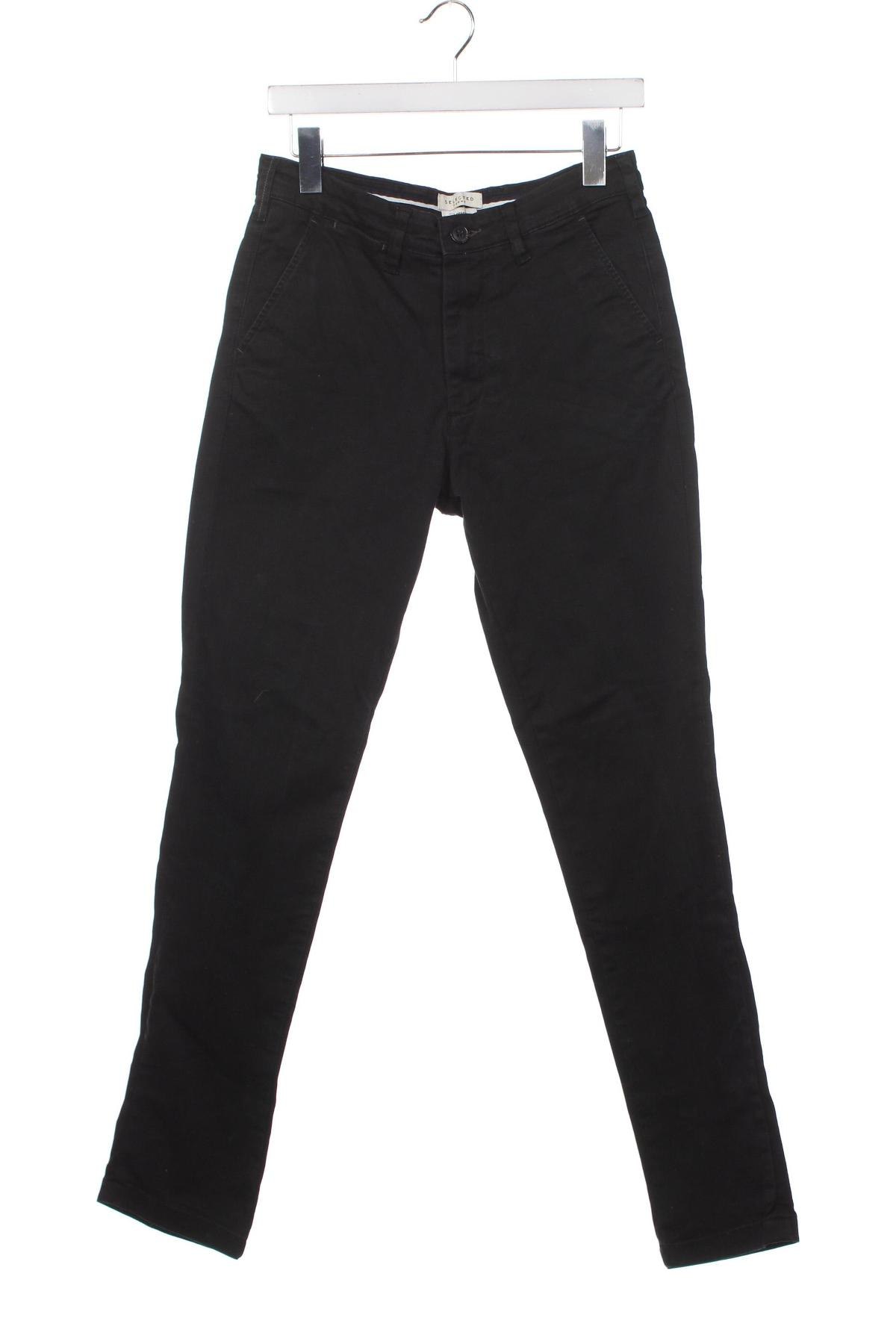 Мъжки панталон Selected Homme, Размер XS, Цвят Черен, Цена 7,82 лв.