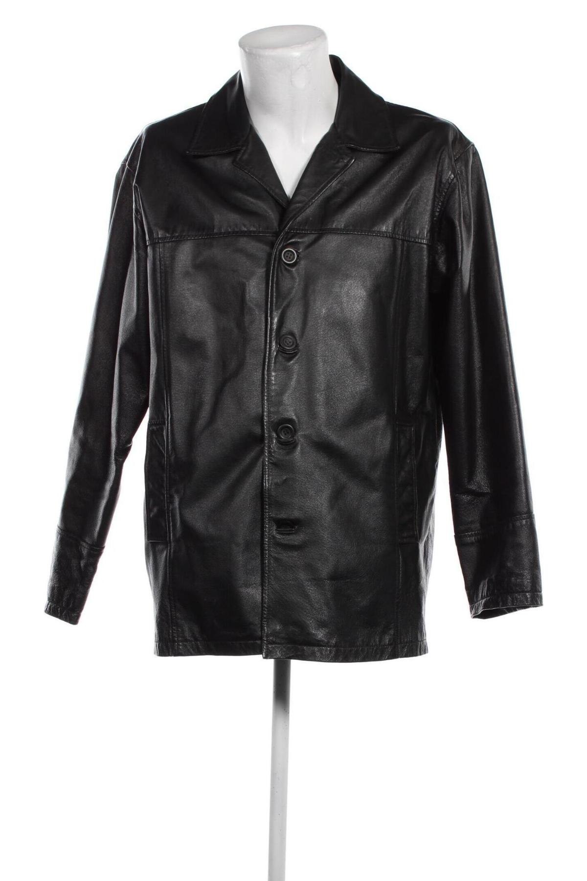 Αντρικό δερμάτινο παλτό, Μέγεθος L, Χρώμα Μαύρο, Τιμή 45,93 €