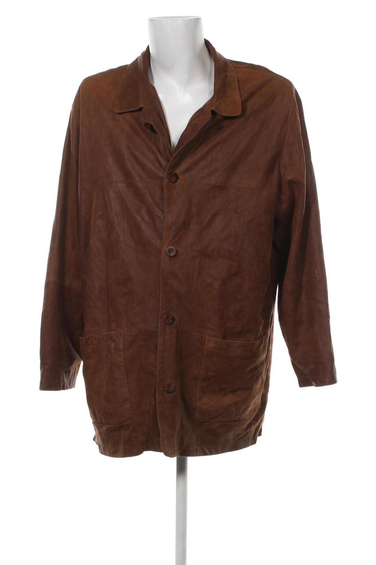 Αντρικό δερμάτινο παλτό Abercrombie & Fitch, Μέγεθος XXL, Χρώμα Καφέ, Τιμή 61,63 €