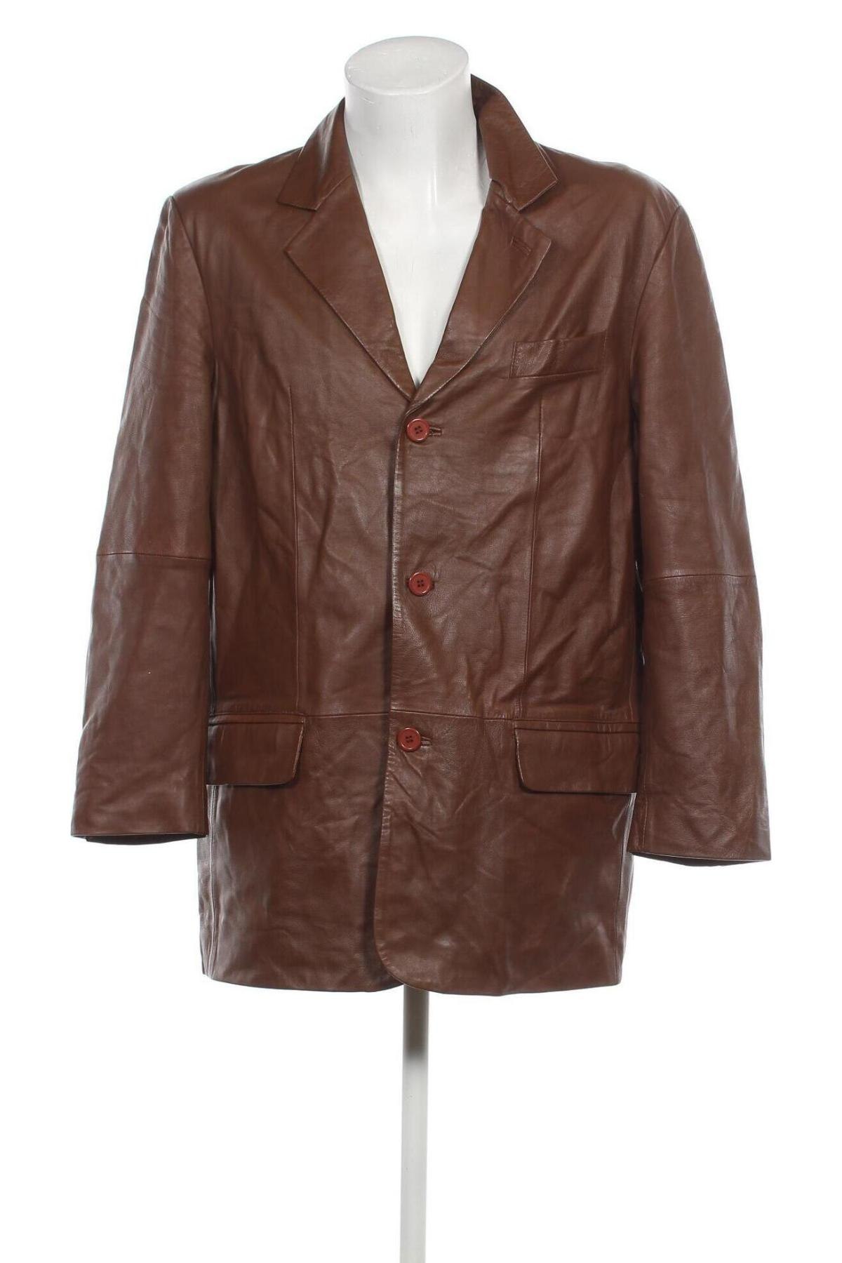 Pánska kožená bunda , Veľkosť L, Farba Hnedá, Cena  51,57 €