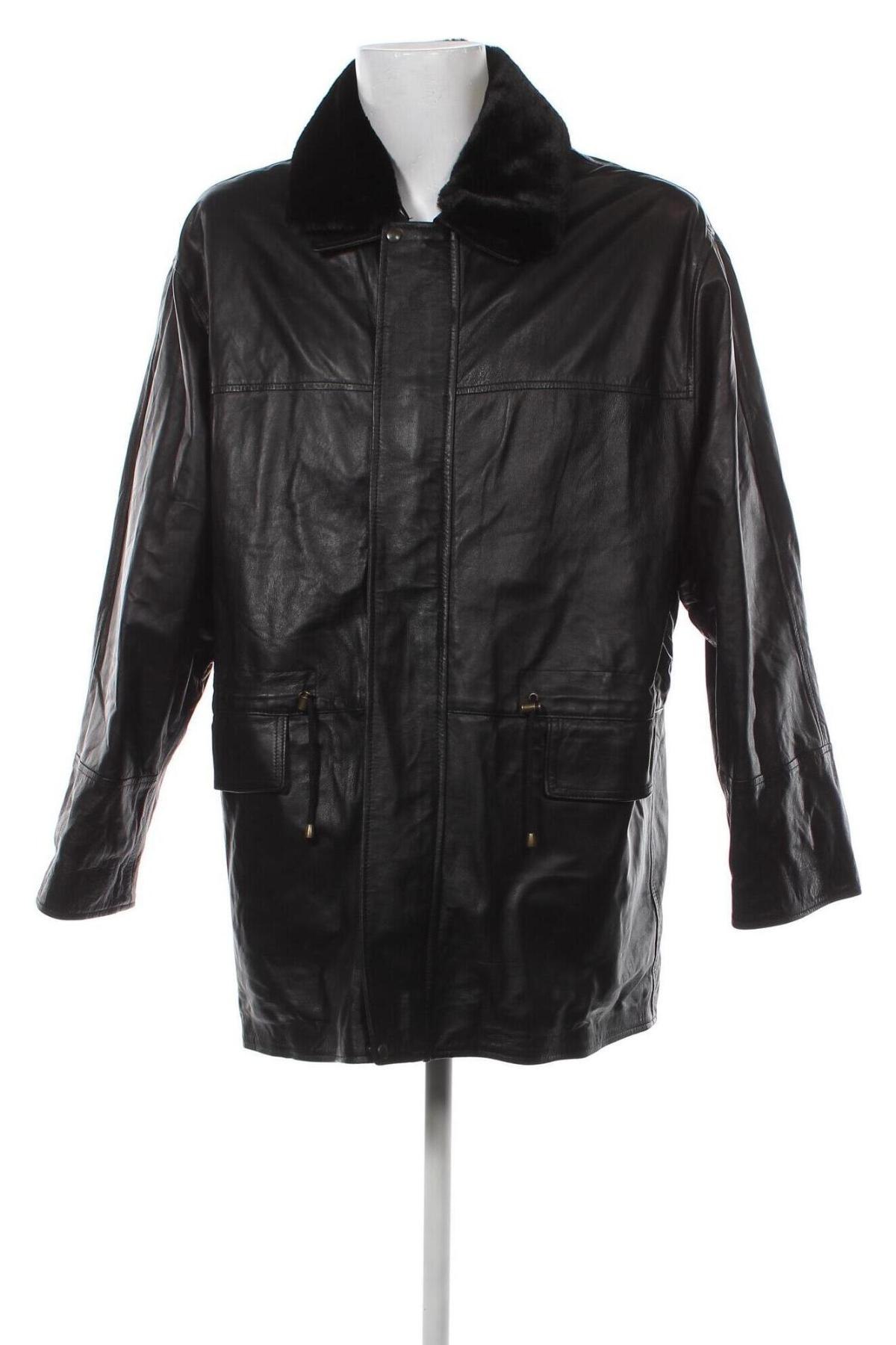 Ανδρικό δερμάτινο μπουφάν Vera Pelle, Μέγεθος XL, Χρώμα Μαύρο, Τιμή 26,48 €
