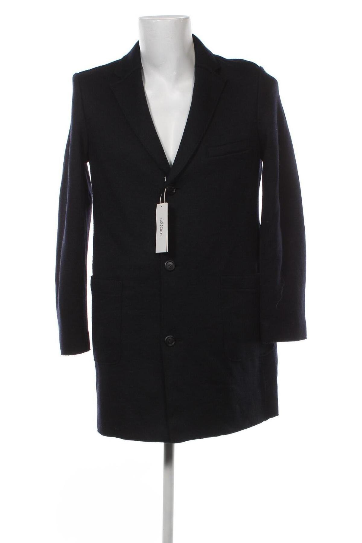Ανδρικά παλτό S.Oliver, Μέγεθος L, Χρώμα Μπλέ, Τιμή 77,40 €