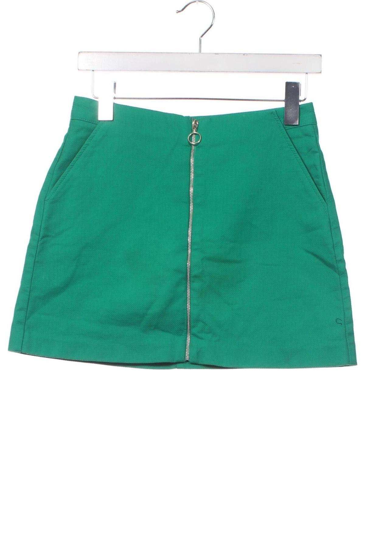 Fustă Zara Trafaluc, Mărime XS, Culoare Verde, Preț 17,76 Lei