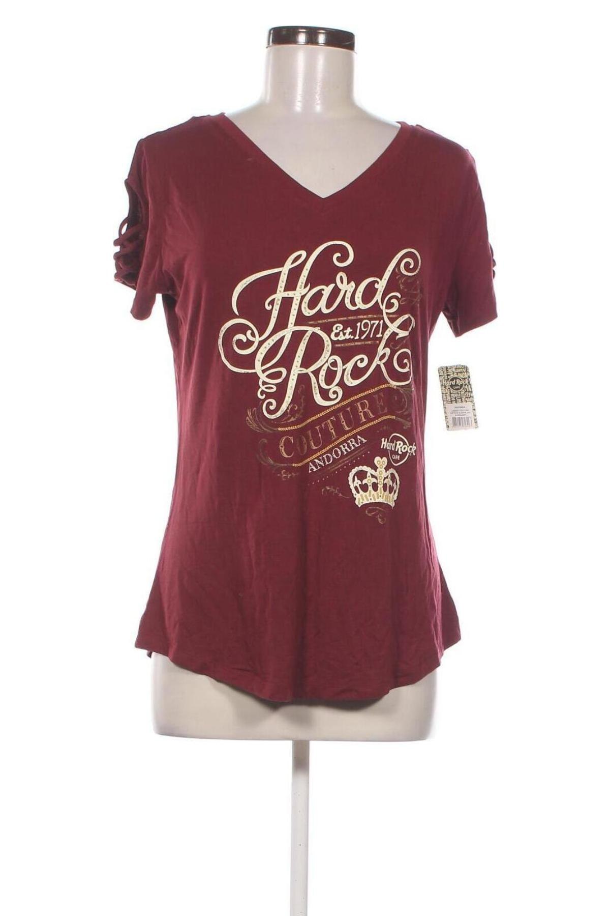 Damen T-Shirt Hard Rock, Größe M, Farbe Rot, Preis 14,32 €