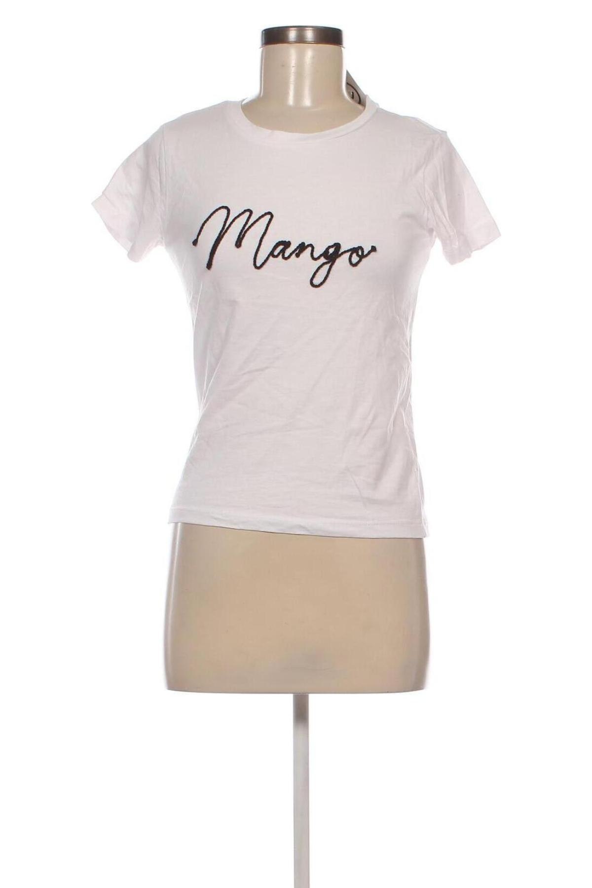 Γυναικείο t-shirt Mango, Μέγεθος S, Χρώμα Λευκό, Τιμή 8,18 €