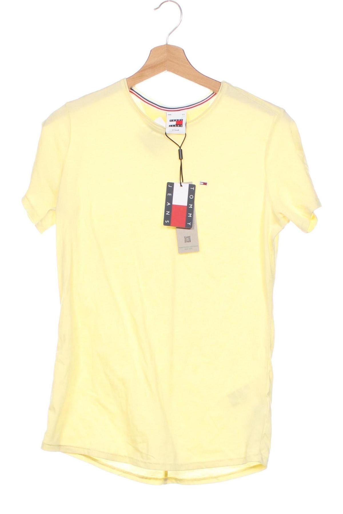 Damski T-shirt Tommy Jeans, Rozmiar XS, Kolor Żółty, Cena 157,99 zł