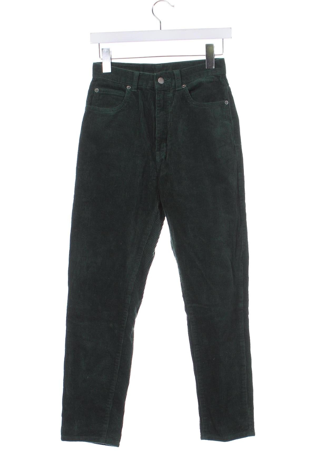 Pantaloni de velvet de femei, Mărime XS, Culoare Verde, Preț 138,05 Lei