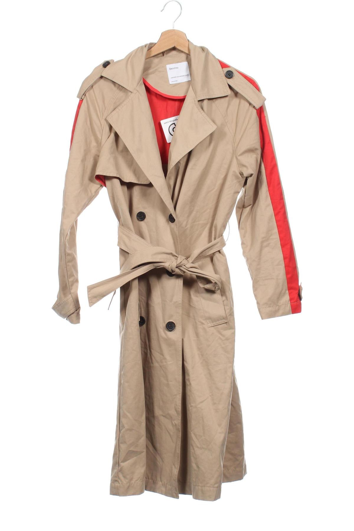 Trench de femei Bershka, Mărime XS, Culoare Bej, Preț 223,99 Lei