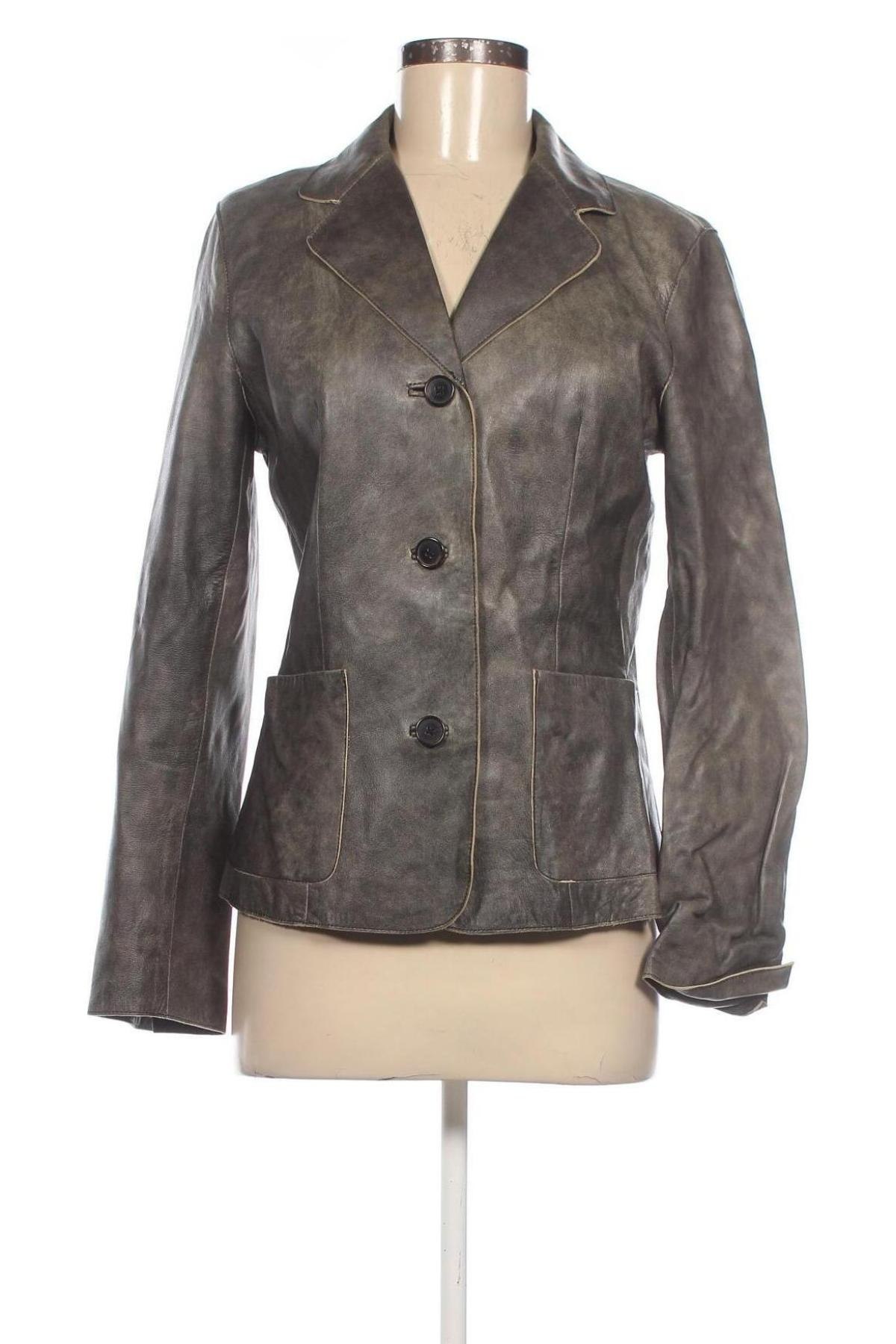 Damen Lederjacke, Größe M, Farbe Grau, Preis 50,99 €