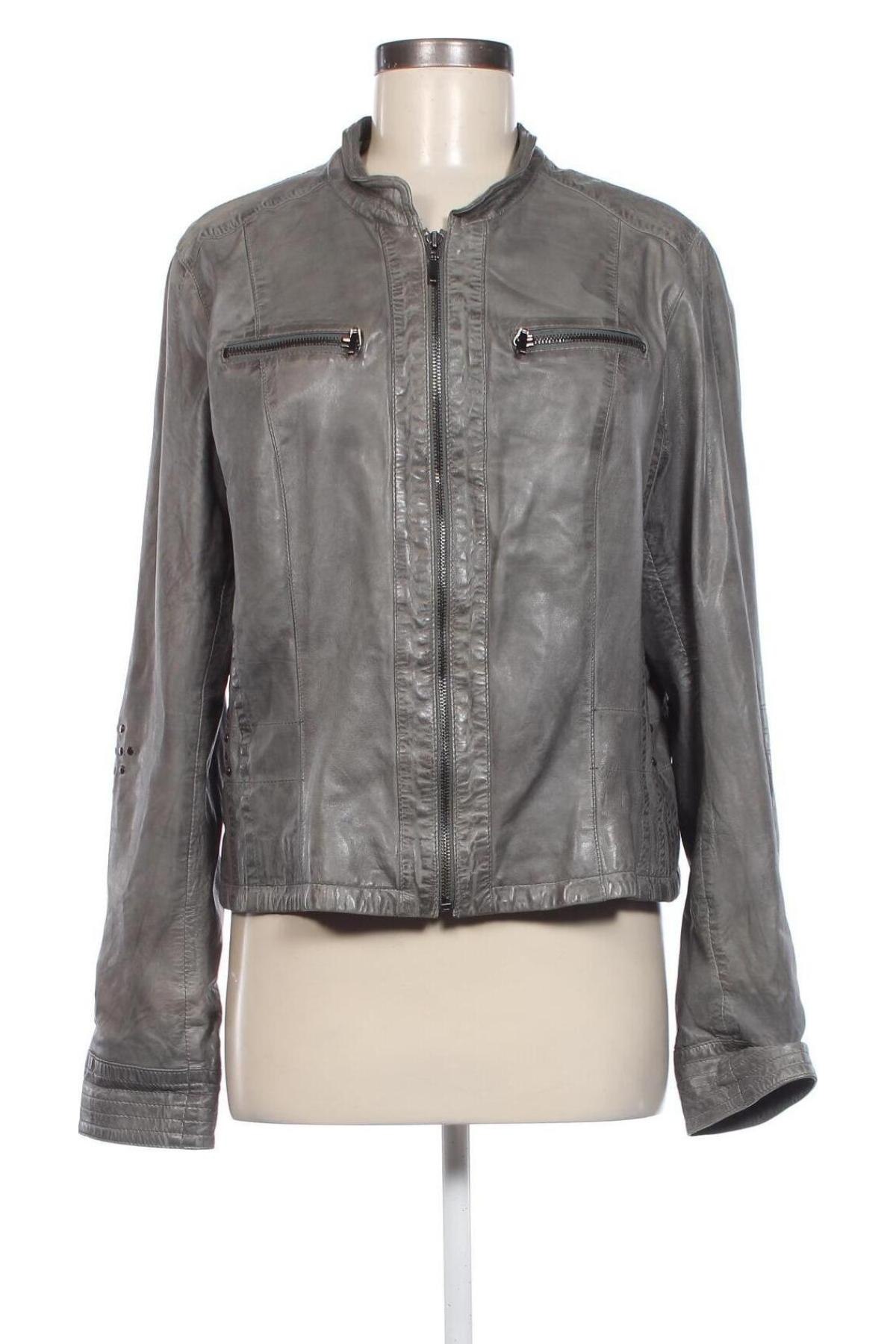 Damen Lederjacke, Größe M, Farbe Grau, Preis 67,99 €