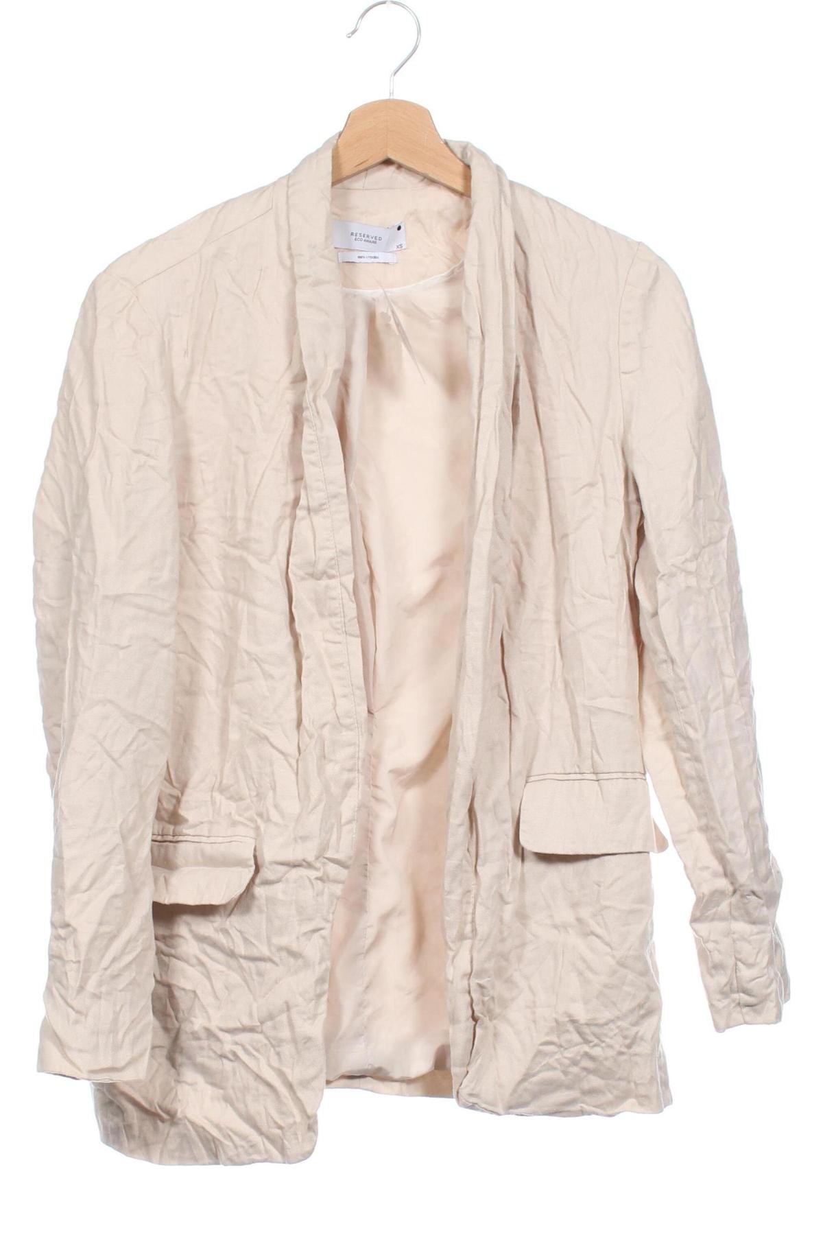 Damen Blazer Reserved, Größe XS, Farbe Beige, Preis € 14,99