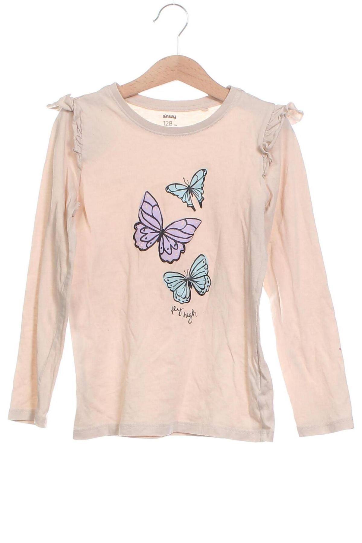 Kinder Shirt Sinsay, Größe 6-7y/ 122-128 cm, Farbe Beige, Preis € 3,99