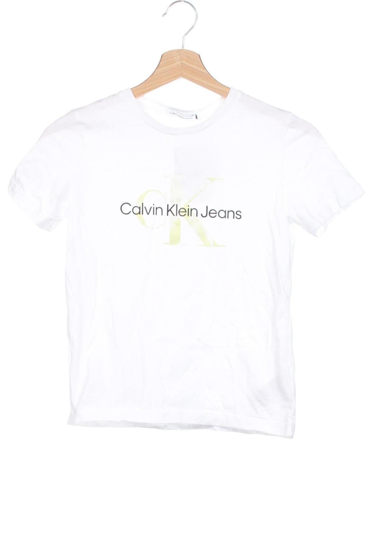 Tricou pentru copii Calvin Klein Jeans, Mărime 9-10y/ 140-146 cm, Culoare Alb, Preț 161,99 Lei