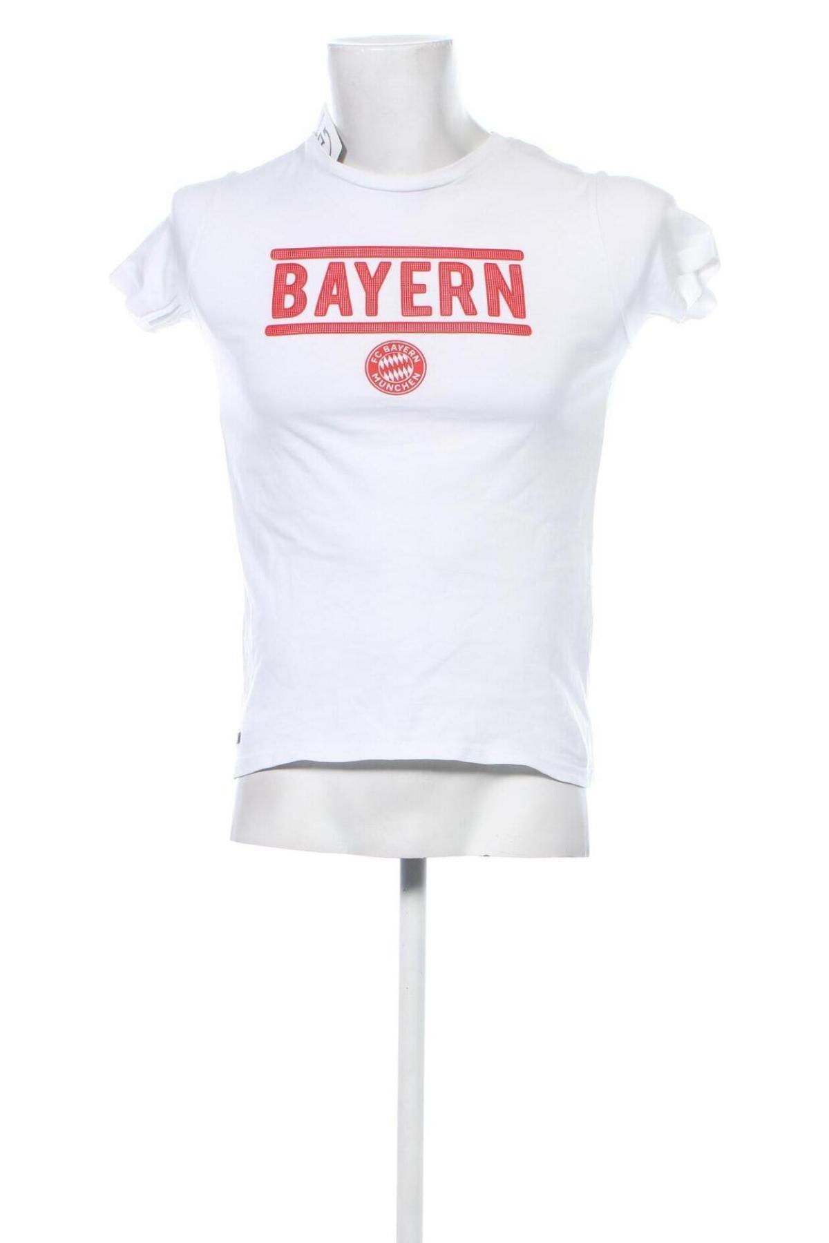 Herren T-Shirt FC Bayern Munchen, Größe S, Farbe Weiß, Preis 8,00 €