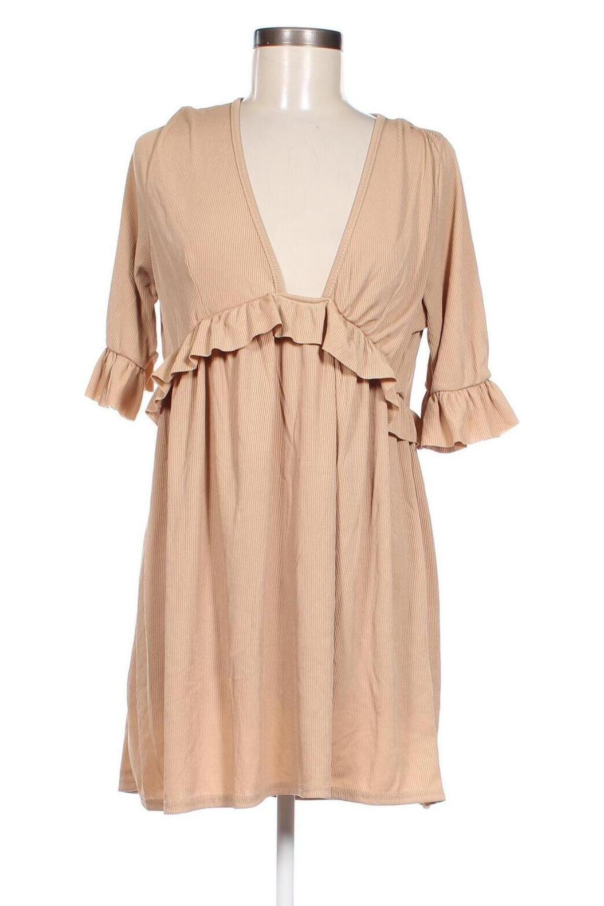 Kleid Boohoo, Größe L, Farbe Beige, Preis € 10,99