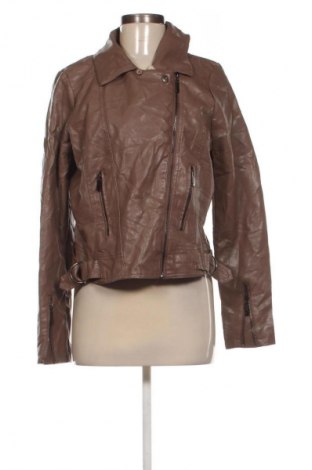 Γυναικείο δερμάτινο μπουφάν Jou Jou, Μέγεθος L, Χρώμα Καφέ, Τιμή 24,99 €