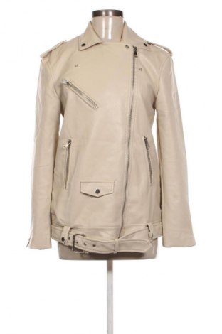 Дамско кожено яке Stradivarius, Размер S, Цвят Бежов, Цена 53,68 €
