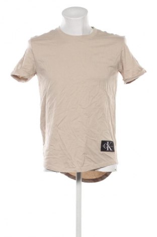 Tricou de bărbați Calvin Klein Jeans, Mărime M, Culoare Bej, Preț 105,99 Lei