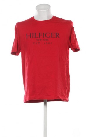 Męski T-shirt Tommy Hilfiger, Rozmiar XL, Kolor Czerwony, Cena 73,99 zł