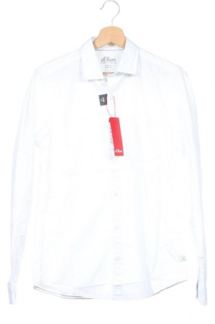 Мъжка риза S.Oliver, Размер S, Цвят Бял, 96% памук, 4% еластан, Цена 66,00 лв.