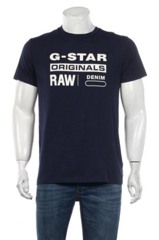 Мъжка тениска G-Star Raw, Размер M, Цвят Син, Памук, Цена 66,75 лв.