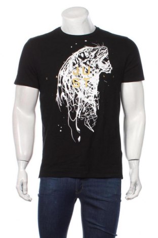 Мъжка тениска Just Cavalli, Размер M, Цвят Черен, Памук, Цена 186,75 лв.