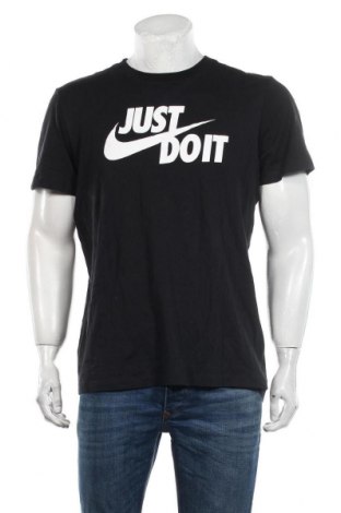 Мъжка тениска Nike, Размер L, Цвят Черен, Памук, Цена 40,30 лв.