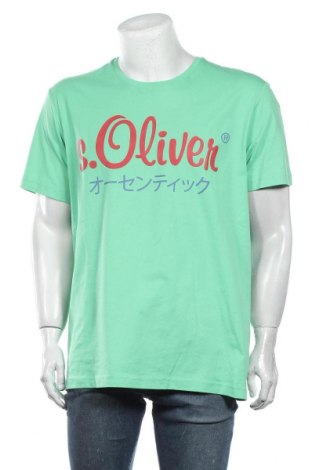 Мъжка тениска S.Oliver, Размер XXL, Цвят Зелен, Памук, Цена 14,95 лв.