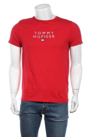 Мъжка тениска Tommy Hilfiger, Размер M, Цвят Червен, Памук, Цена 63,00 лв.