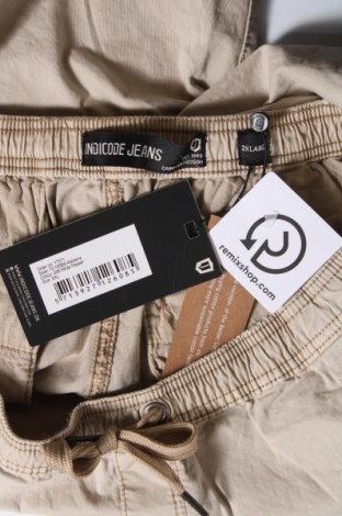 Мъжки къс панталон Indicode, Размер XL, Цвят Бежов, 98% памук, 2% еластан, Цена 51,75 лв.