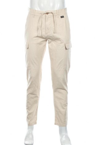 Мъжки панталон Indicode, Размер L, Цвят Бежов, 55% лен, 45% памук, Цена 26,07 лв.