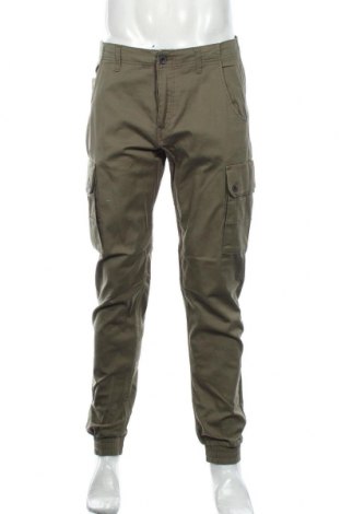 Мъжки панталон Jack & Jones, Размер L, Цвят Зелен, 98% памук, 2% еластан, Цена 64,35 лв.