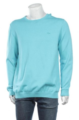 Мъжки пуловер S.Oliver, Размер XL, Цвят Син, Памук, Цена 19,20 лв.
