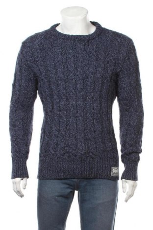 Мъжки пуловер Superdry, Размер M, Цвят Син, 90% акрил, 10% вълна, Цена 50,40 лв.