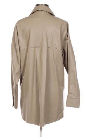 Дамска кожена риза Zara, Размер S, Цвят Бежов, Цена 36,56 лв.