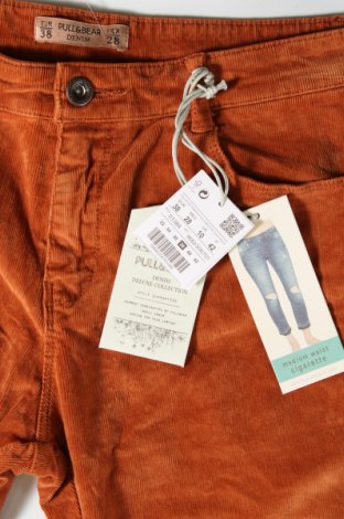 Γυναικείο κοτλέ παντελόνι Pull&Bear, Μέγεθος M, Χρώμα Πορτοκαλί, Τιμή 5,69 €