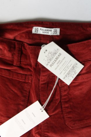 Γυναικείο κοτλέ παντελόνι Pull&Bear, Μέγεθος XXS, Χρώμα Κόκκινο, Τιμή 4,98 €