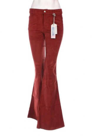 Pantaloni de velvet de femei Pull&Bear, Mărime S, Culoare Roșu, Preț 51,45 Lei
