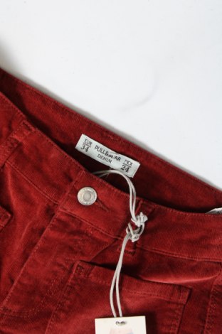 Γυναικείο κοτλέ παντελόνι Pull&Bear, Μέγεθος XS, Χρώμα Κόκκινο, Τιμή 4,98 €